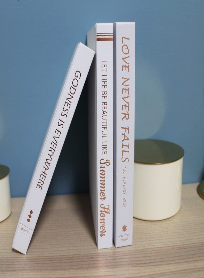 MEDOO White Decorative Books for Coffee Table - 3 Hardcover Books for Decor, Faux Books for Decoration - Book Decor, Coffee Table Book Set, Fake Books for Bookshelf Decor, White Book Shelf Decor Accents - Image 2